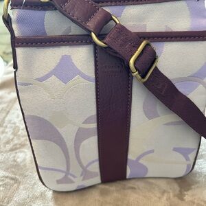 Y2K COACH Lavender and Cream Signature Crossbody Bag
